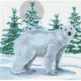 Белый медведь заснеженные елки 33*33